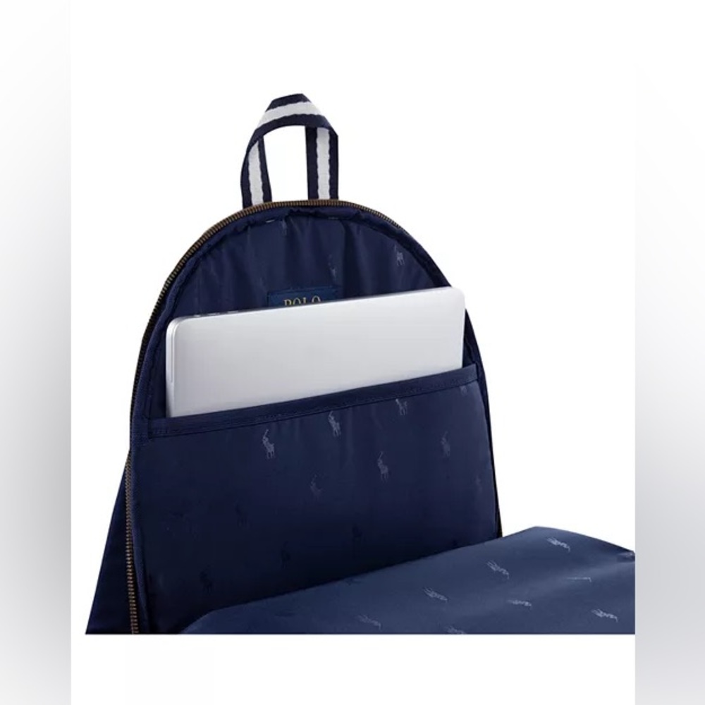 NWT Polo Ralph Lauren American flag canvas backpack Newport/Navy full-size - Picture 7 of 10